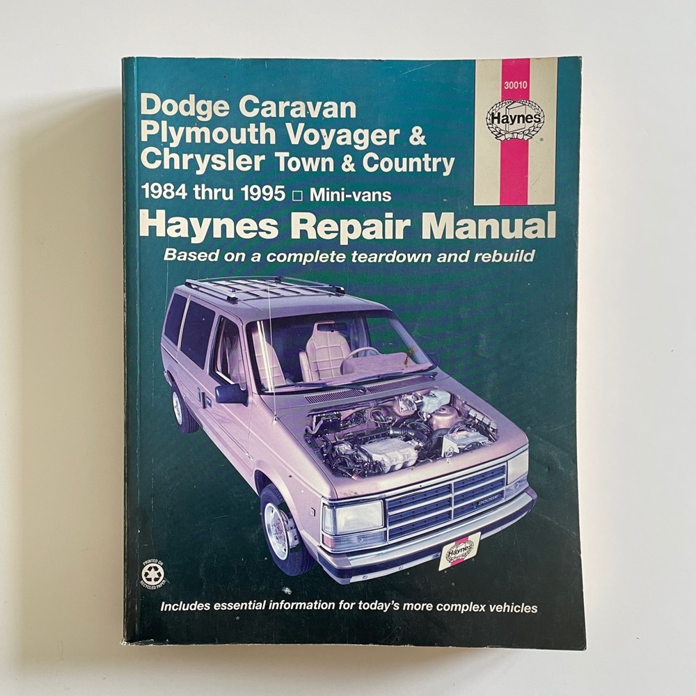 Vintage Dodge Caravan Plymouth Voyager Town Country Haynes Repair Manual 1984-95
